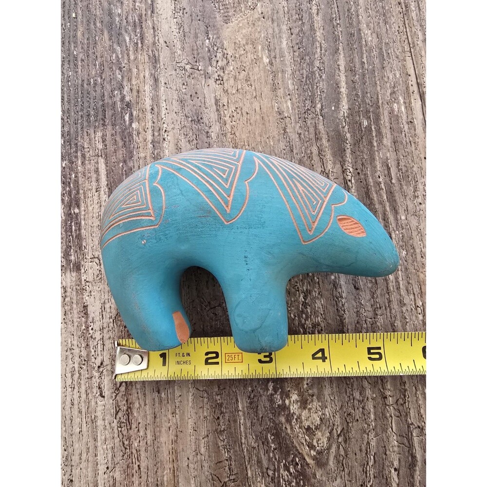 Small Navajo Pottery Hand Etched & Painted  Sculpture Signed YC